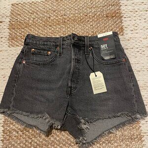 Levi's Black Denim 501 Shorts, 25, BNWT